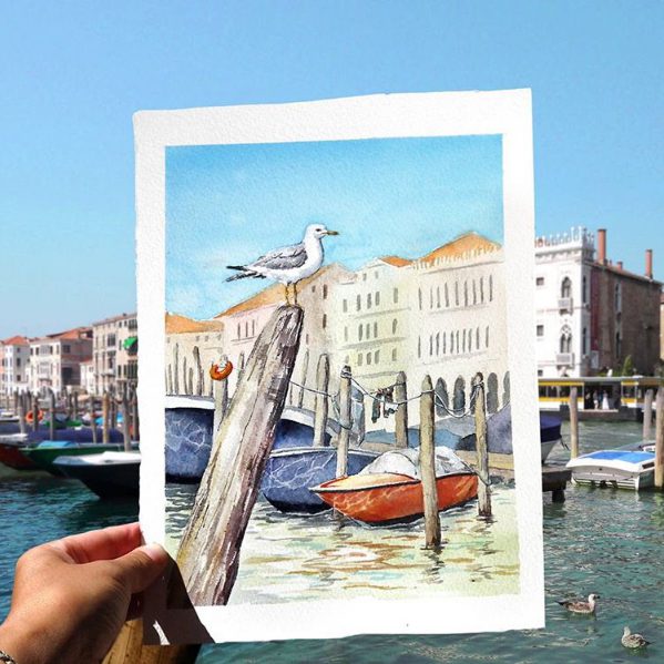 Những con kênh thơ mộng ở Venice, Italy.