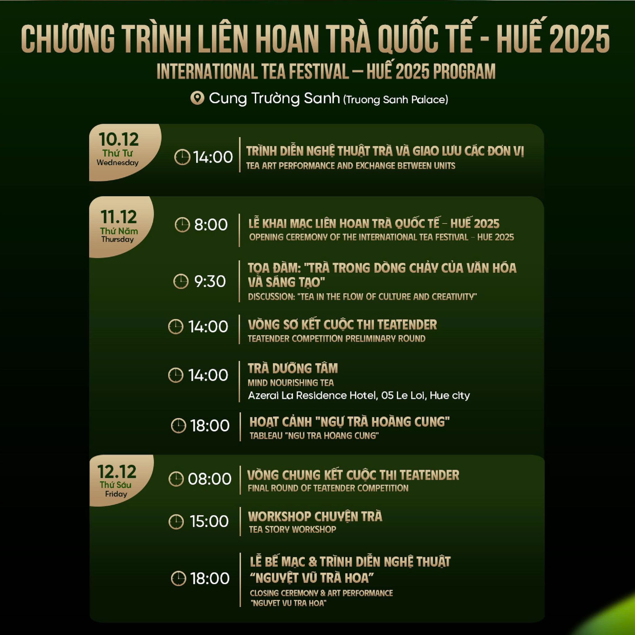 Festival Trà Quốc tế - Huế 2025: Hành Trình "Đánh Thức" Ngàn Năm Tinh Hoa Trà Việt 9 Festival Trà Quốc tế – Huế 2025: Hành Trình “Đánh Thức” Ngàn Năm Tinh Hoa Trà Việt
